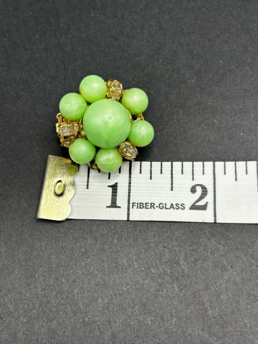 Rare Hobe Lime Green Double-Strand Beaded Necklace & Clip Earrings Demi Parure - Picture 10 of 10